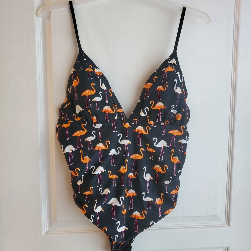 Flamingo 2X bathing suit - Deep V-cut